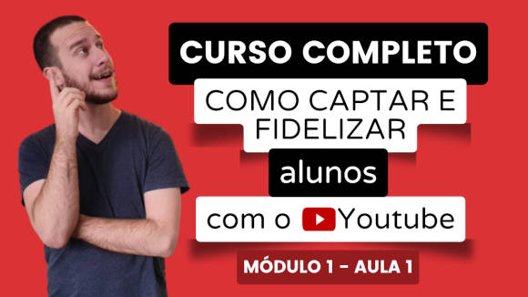 Capa do curso de YOUTUBE para Captação de Alunos